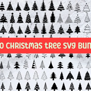 Arbre de Noël Svg Bundle, Noël Svg, Arbre de Noël Svg, Clipart de Noël, Arbre de Noël Png, Noël Numérique, Cricut, Silhouette, Dxf