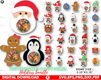 Christmas Candy Dome SVG Bundle, Candy Ornaments SVG, Chocolate holder svg, Candy dome Svg , Candy Ornaments SVG, Christmas candy holder.