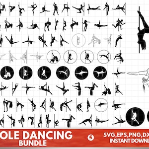 Pole Dance SVG Bundle, Pole Dance PNG Bundle, Pole Dance Clipart,Pole Dance SVG Cut Files for Cricut, Pole Dancer svg, Exotic Dancer Svg Png