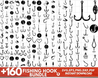 Fishing Hooks SVG Bundle - Fishing Hooks PNG Bundle - Fishing Hook Clipart - Fishing Hook SVG Files for Cricut - Fishing Hook Silhouette Svg