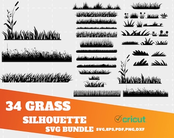 GRASS SVG BUNDLE, Grass svg clipart, Wild grass svg cut files for Cricut, Grass Svg Cut Files,Grass Border Svg ,Wild Grass,Grass Cut,Line