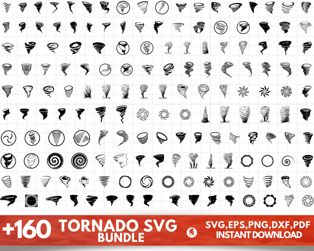 160 Tornado SVG Bundle, Storm SVG Bundle, Tornado Clipart, Tornado SVG Cut Files for Cricut, Typhoone Svg Png, Hurricane Svg Png, Wind Svg