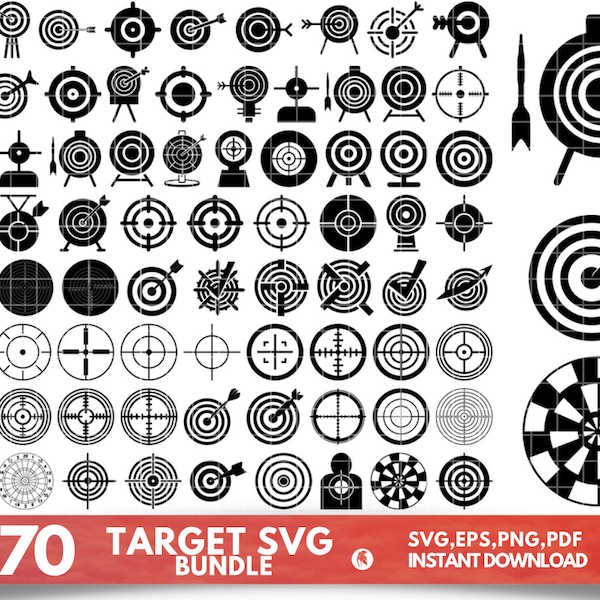 Target SVG, Bullseye SVG, Shooting Target SVG, Target Cricut, Clipart, Cut Files, Silhouette, Target Vector, Bullseye Cricut,Target Clip Art