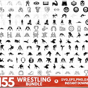 155 Wrestling SVG Bundle, Wrestling dxf, Wrestling png, Wrestler svg, Wrestling Mom svg,Wrestling Dad svg,Wrestling clipart,Wrestling vector