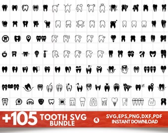 Tand SVG Bundel - Tand PNG Bundel - Tand Clipart - Tand SVG Cut Files voor Cricut - Tooth Silhouette - Dental Svg Cut Files - Dental Png