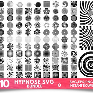 Paquete SVG espiral, svg espiral hipnótica, imágenes prediseñadas espiral, svg remolino, archivos de corte espiral para cricut, vector espiral