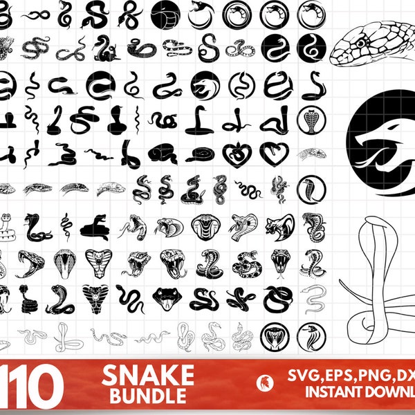 Snake SVG Bundle, Snake PNG Bundle, Floral Snake svg, Snake Clipart, Celestial Snake svg, Snake Head Svg, Cobra Svg, Mystical SVG file.