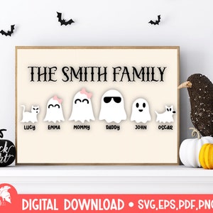 Halloween family sign svg, ghost family sign svg, halloween svg, ghost svg, family sign svg, halloween decor svg, ghost decor svg, spooky