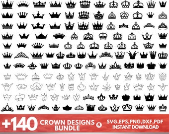 Crown SVG Bundle - Crown PNG Bundle - Crown Clipart - Crown SVG Cut Files For Cricut - King Crown Svg - Queen Crown Svg - Royal Crown Svg