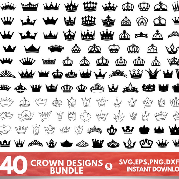 Couronne SVG Bundle - Couronne PNG Bundle - Couronne Clipart - Couronne SVG couper des fichiers pour Cricut - Roi Couronne Svg - Reine Couronne Svg - Couronne Royale Svg