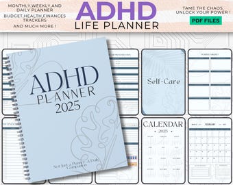 Adhd Planner Adult, Adhd Planner Printable, ADHD Productivity Planner, adhd digital download, adhd daily planner, adhd life planner PDF