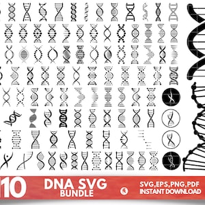 110 Dna SVG Bundle, Dna dxf, Dna png, Dna eps, Dna clipart, Dna vector, Dna cut files, Gene svg, Molecule svg, Science svg, Dna strand svg