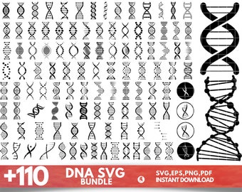 110 Dna SVG Bundle, Dna dxf, Dna png, Dna eps, Dna clipart, Dna vector, Dna cut files, Gene svg, Molecule svg, Science svg, Dna strand svg