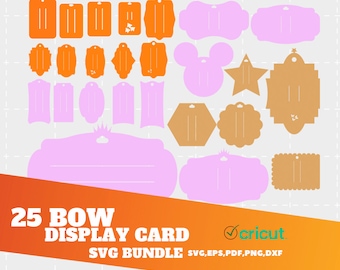 Bow Card SVG, Bow Display Card, Hair Clip Card DXF, Bow Card Template PDF, files for Cricut Cut Files, Silhouette Cut Files