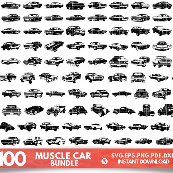 Muscle Car SVG Bundle, Muscle Car svg, Muscle Car dxf, Muscle Car png, Muscle Car eps, Muscle Car vector, American Car svg,Automobile svg