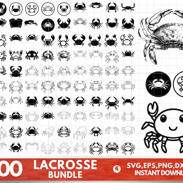 Crab SVG Bundle, Crab PNG Bundle, Crab Clipart, Crab SVG Cut Files For Cricut, Crab Silhouette, Sea Animals Svg, Ocean Svg.