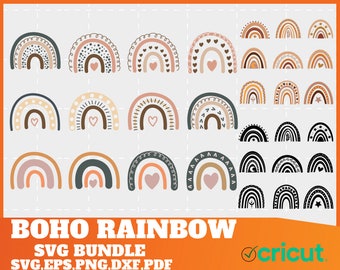 Boho Rainbow svg, Boho Rainbow svg bundle, Boho Rainbow Clipart, Rainbow Cricut File, Pastel Rainbow svg,Rainbow Cricut File, Rainbow Vector