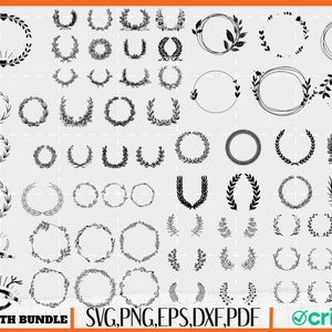 Floral Wreath SVG, Rose Frame Svg, Leaf Border Svg, Flower Wreath Svg, Double Frame SVG, Floral Frame Clipart Border Svg Double Frame Bundle