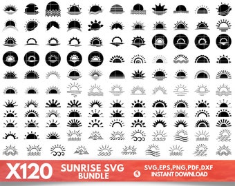 Sunrise SVG, Sun Svg for Cricut, Sunrise Clipart, Sunrise Cut File, Sun Svg Bundle, Sunset SVG, Sunrise Cricut, Sunset Silhouette,Sun Vector