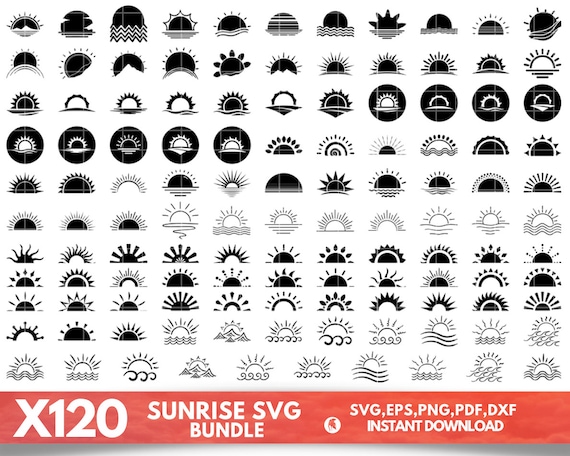 Sunrise SVG, Sun Svg for Cricut, Sunrise Clipart, Sunrise Cut File, Sun Svg Bundle, Sunset SVG, Sunrise Cricut, Sunset Silhouette,Sun Vector