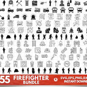 155 Firefighter SVG Bundle, Firefighter svg, Firefighter dxf, Firefighter png, Firefighter eps, Firefighter vector, Firefighter cut files