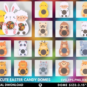 Easter Candy Dome SVG Bundle, Easter Candy Holder SVG, Bunny Candy Holder Svg, Chocolate holder svg, Party Favor, Easter Basket Gift. Cricut