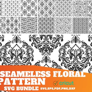 16 Tooled Leather Seamless Pattern Floral Svg Bundle, Floral Pattern Svg, Western pattern Svg Bundle, digital pattern transparent background
