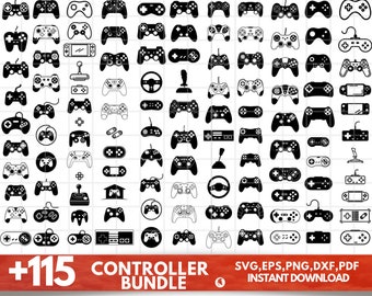 Game Controller SVG Bundle - Game Controller PNG Bundle - Game Controller Clipart - Game Controller SVG Cut Files for Cricut - Joystick Svg