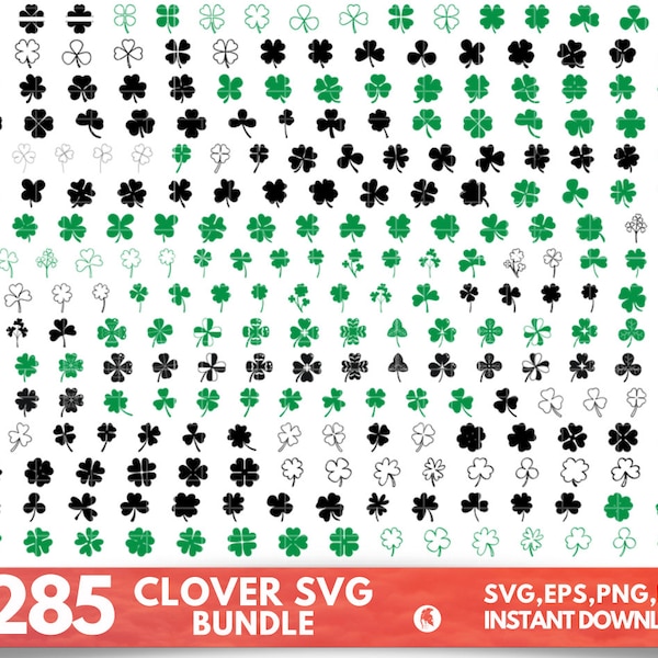 Klee SVG Bundle, Klee PNG Bundle, Kleeblatt Cricut Design, Klee Blatt Saint Patricks Day Clipart, Glücksklee svg, St Patricks Day svg