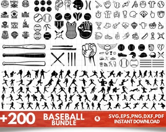 Baseball SVG Bundle - Baseball PNG Bundle - Baseball Clipart - Baseball Cut Files For Cricut - Baseball Silhouette SVG - Baseball Monogram