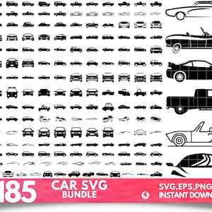 Car Svg Bundle, Retro Car Silhouette Svg, Sports Car Svg, Classic Car Vector, Clipart - Stickers Files, Laser Cut Files, Svg For Cricut
