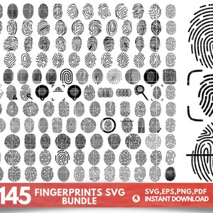 Finger Print Svg, Fingerprint Svg, Thumbprint Svg, Thumb Print Svg, Scanner, Biometric. Vector Cut file Cricut, Silhouette, Pdf Png Dxf.