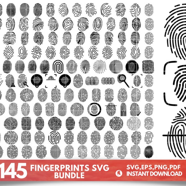 Finger Print Svg, Fingerprint Svg, Thumbprint Svg, Thumb Print Svg, Scanner, Biometric. Vector Cut file Cricut, Silhouette, Pdf Png Dxf.