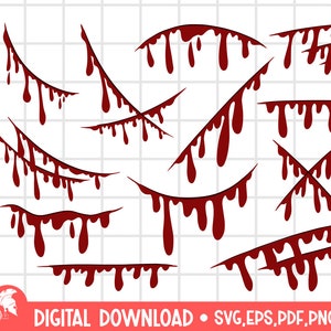 May include: A set of 10 digital cut files featuring various blood splatter designs. The designs are perfect for creating spooky Halloween crafts, decorations, and projects.