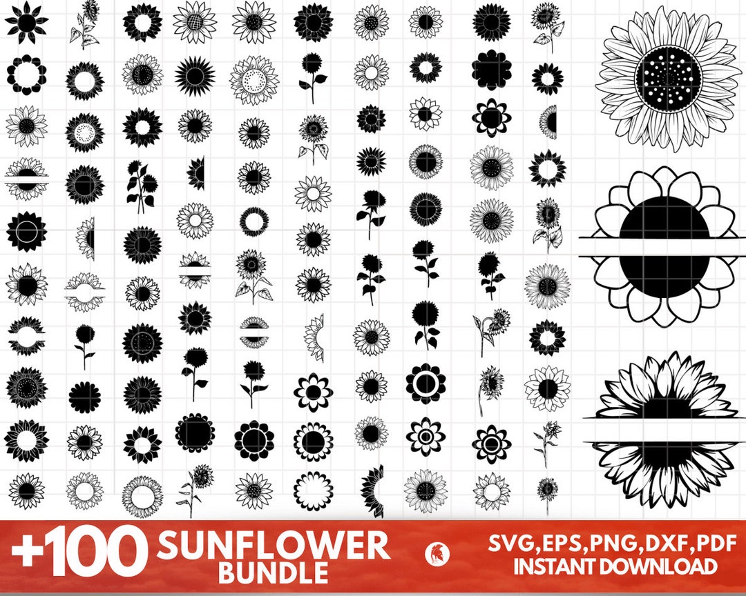 100+ Sunflower SVG Bundle Sunflower Monogram Svg Sunflower Png ...