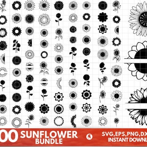 100+ Sunflower SVG Bundle Sunflower Monogram Svg sunflower png sunflower cut file sunflower clipart sunflower silhouette svg file for cricut