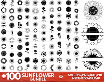 100+ Sunflower SVG Bundle Sunflower Monogram Svg sunflower png sunflower cut file sunflower clipart sunflower silhouette svg file for cricut