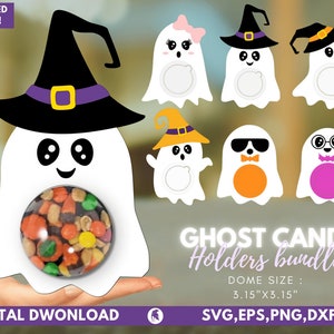 Halloween Candy Dome SVG Bundle, Ghost candy dome svg, Candy Ornaments SVG, Chocolate holder svg, Party Favor, Trick or Treat Gifts