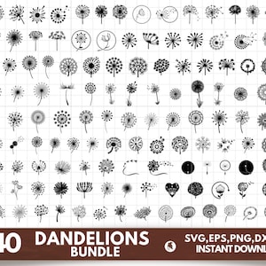 DANDELION SVG, Dandelion Svg Bundle, Dandelion Cricut, Dandelion Clipart, Clip Art, Dandelion Vector, Dandelion Files For Cricut, Silhouette