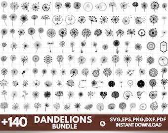 DANDELION SVG, Dandelion Svg Bundle, Dandelion Cricut, Dandelion Clipart, Clip Art, Dandelion Vector, Dandelion Files For Cricut, Silhouette