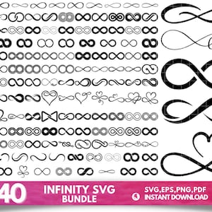 140 Infinity Symbol SVG, Infinity PNG Bundle, Infinity Clipart, Infinity SVG Cut Files for Cricut, Infinity Silhouette, Infinity Heart Svg