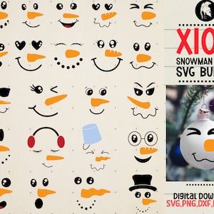 Snowman Faces Svg Snowman Svg Snowman Clipart Christmas Svg Snowman Cut File Snowman Cricut Christmas Cut File Cricut Printable Snowman PNG