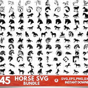 Caballo svg, Cabeza de caballo svg, Silueta de caballo, Corazón de caballo Svg, Herradura SVG, Animal Svg, Montar a caballo svg, Cortar archivos para silueta cricut.