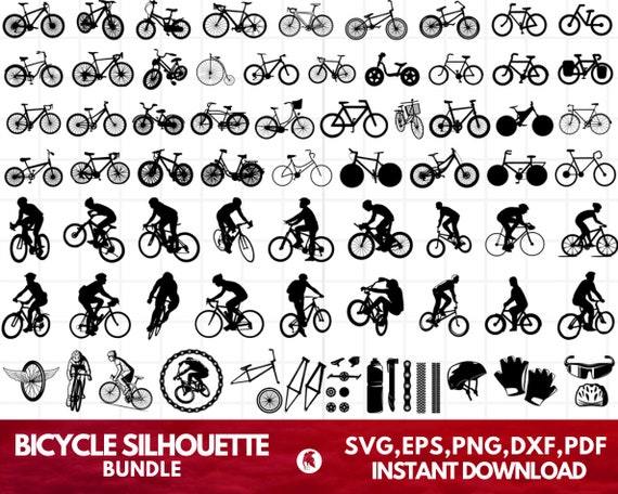 Bicycle svg, Bike Svg, Bike Clipart, Mountain Bike Svg, Biker Cut Files for Cricut Silhouette, Instant Download