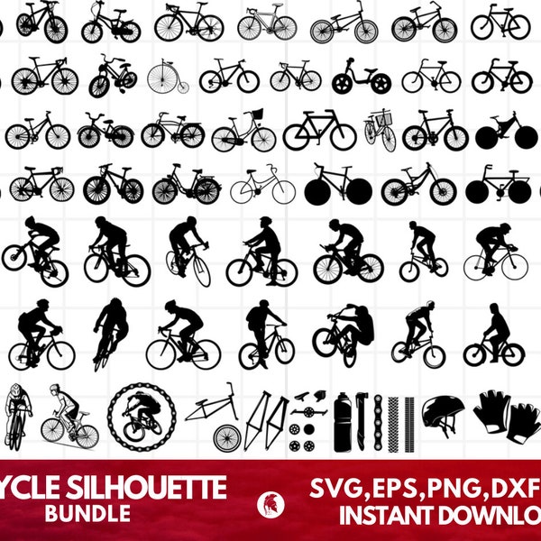 Fahrrad svg, Fahrrad svg, Fahrrad Clipart, Mountainbike svg, Biker geschnitten Dateien für Cricut Silhouette, Instant Download