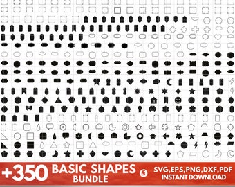 Basic Shape SVG Bundle, Basic Shape PNG Bundle, Basic Shape Clipart, Tag Svg, Label Svg, Banner Svg, Basic Geometric Shape, Name Tags SVG