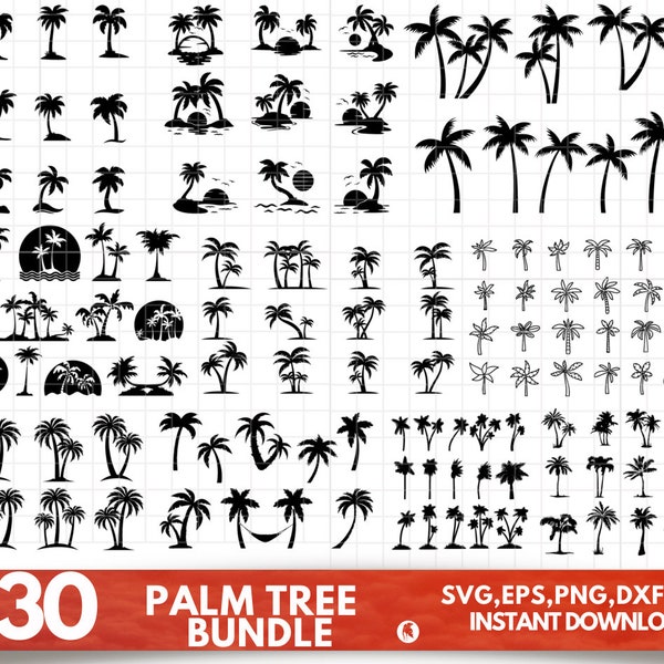 Palme SVG Bundle - Palme PNG Bundle - Palme Clipart - Palme SVG geschnittene Dateien für Cricut - Palme Silhouette - Palmen SVG