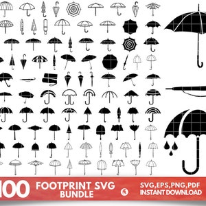 Umbrella Svg, Umbrella Bundle Svg, Umbrella Clipart, Umbrella Silhouette, Umbrella Rain Svg, Umbrella Cricut, Umbrella Cut File, Vector, Png