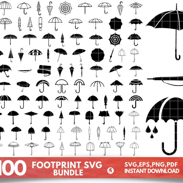 Umbrella Svg, Umbrella Bundle Svg, Umbrella Clipart, Umbrella Silhouette, Umbrella Rain Svg, Umbrella Cricut, Umbrella Cut File, Vector, Png