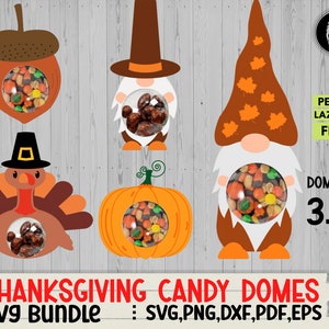 Turkey Candy Dome SVG, Candy Ornaments SVG, Thanksgiving Party Favor, Fall Gift, Turkey Candy Holder, Paper Ornament, Cricut, Silhouette